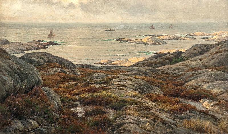 Berndt Lindholm Kustlandskap Norge oil painting art